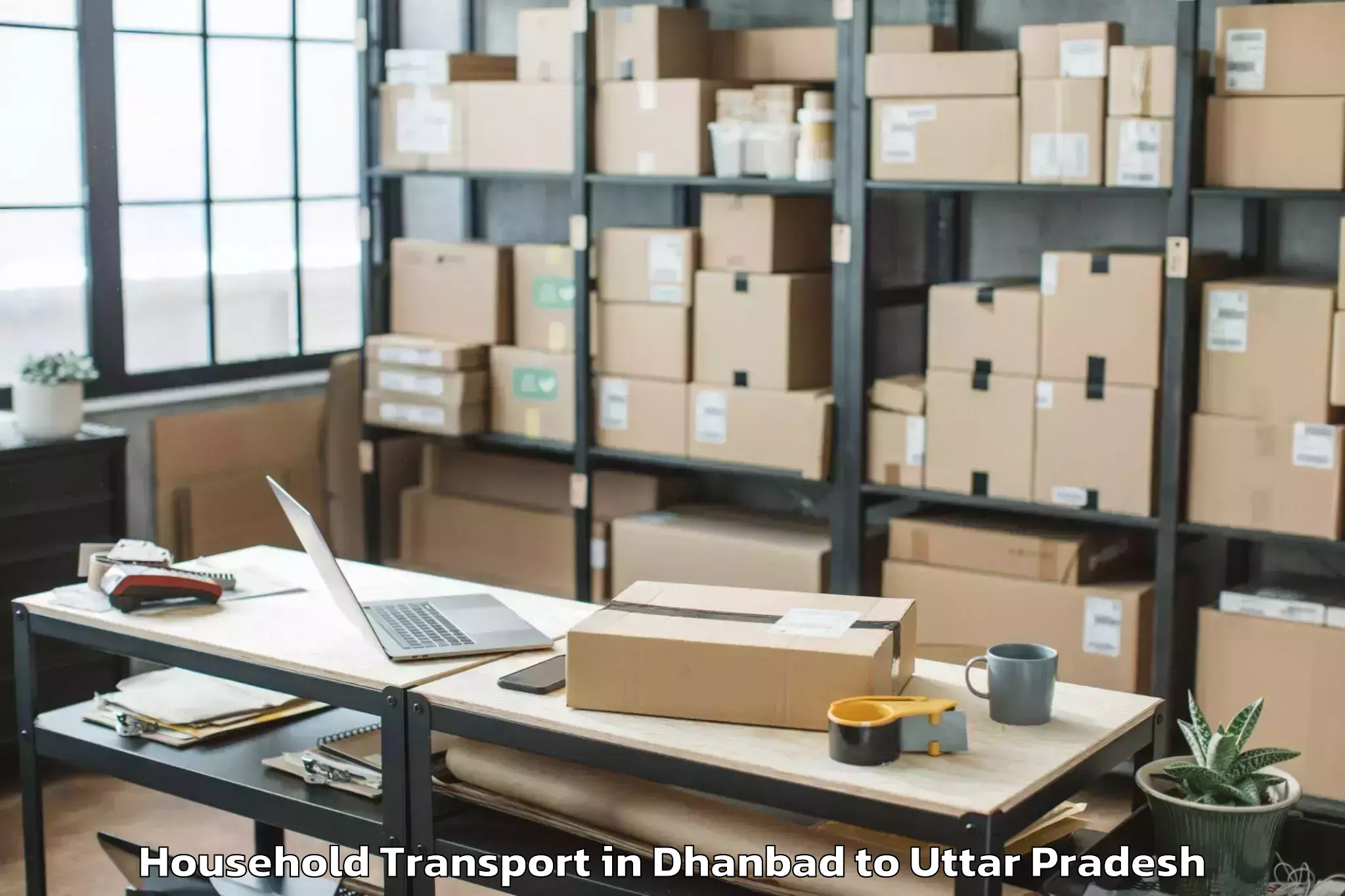 Top Dhanbad to Etmadpur Household Transport Available